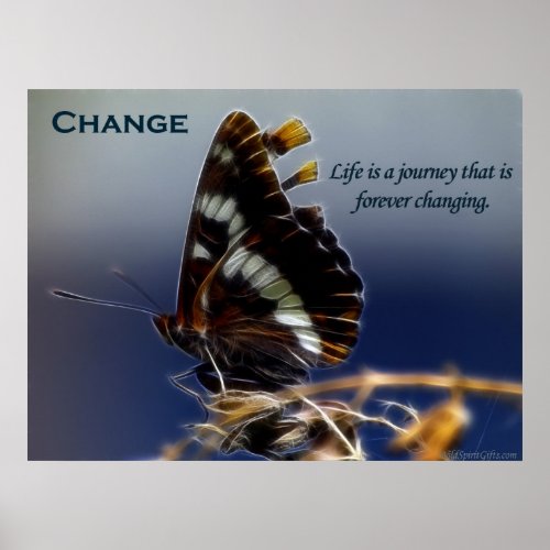 Butterfly of Change Motivational Poster