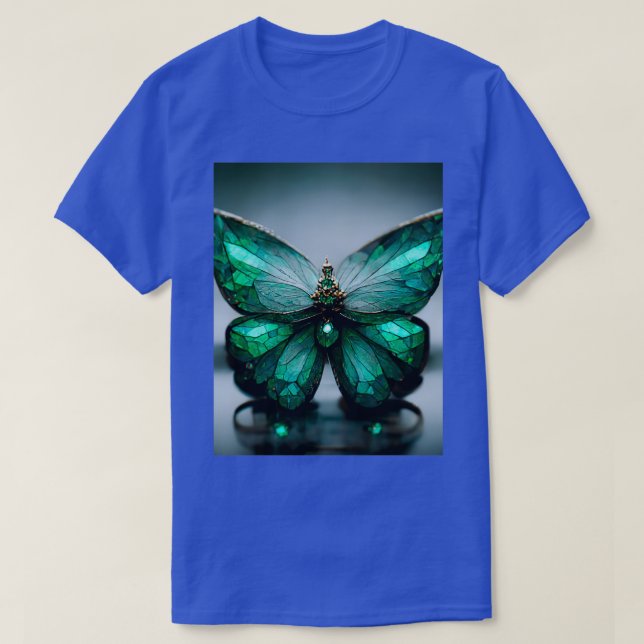 Butterfly of gemstones and crystals Emerald or tou T-Shirt (Design Front)