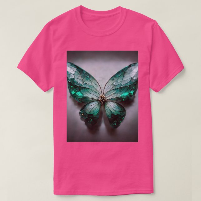 Butterfly of gemstones and crystals Emerald or tou T-Shirt (Design Front)