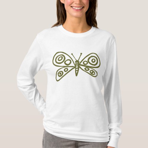 Butterfly _ Olive Drab T_Shirt