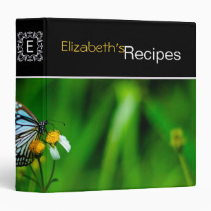 Butterfly on a flower 3 ring binder