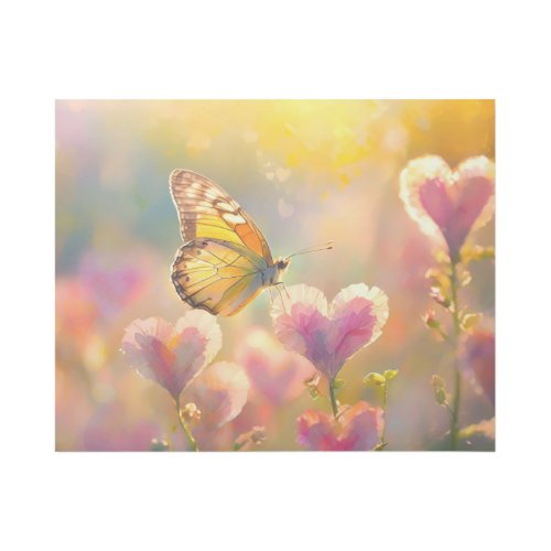 Butterfly on a Pink Flower Gallery Wrap