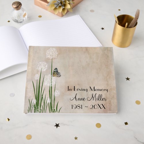 Butterfly on a Puff Flower Memorial Service