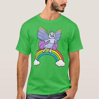 Butterfly on a rainbow with clouds T-Shirt