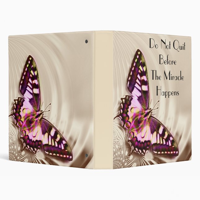 Butterfly on a satin background 3 ring binder (Background)