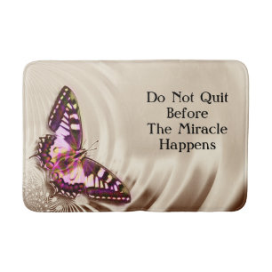Butterfly on a satin background bath mat