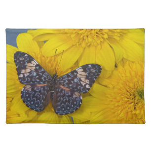 Butterfly on a Yellow Flower Cloth Placemat