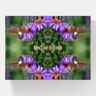 Butterfly On Aster Flower Abstract Personalized Paperweight