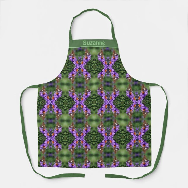 Butterfly On Aster Flower Personalized   Apron (Front)