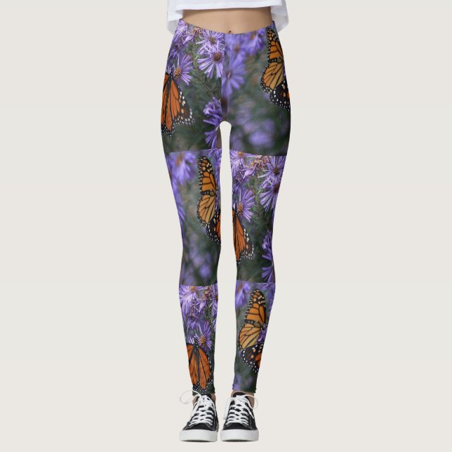 Butterfly On Aster Leggings (Front)