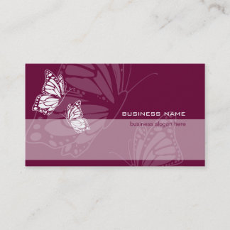 Butterfly on Burgundy Elegant Modern Simple Business Card
