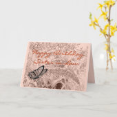 Butterfly on bush pencil sketch - any emergency card (Yellow Flower)