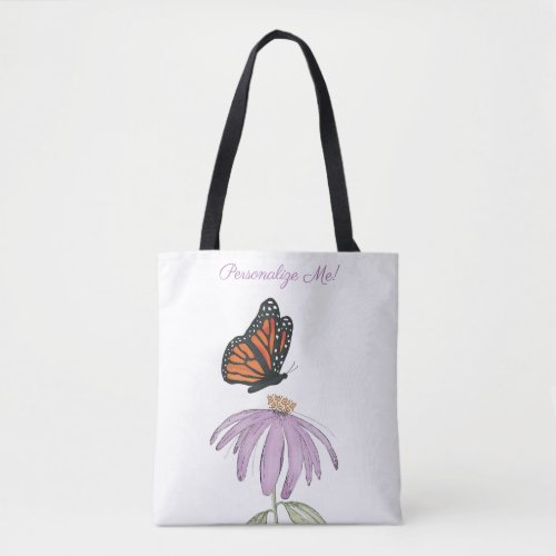 Butterfly on Cone Flower All_Over_Print Tote Bag