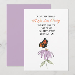 Butterfly on Cone Flower Invitation
