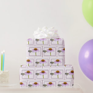 Butterfly on Cone Flower Wrapping Paper