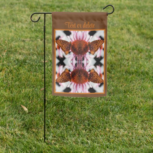Butterfly On Coneflower Abstract Personalized Garden Flag