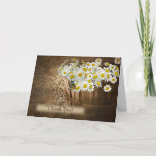 Butterfly on Daisy in Bushel Basket Thank You Card