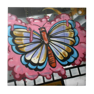 Butterfly on film ceramic tile
