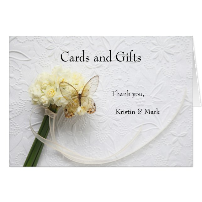Butterfly on flower bouquet cards (Front Horizontal)