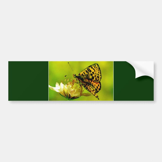 Butterfly on Flower Bumper Sticker (Front)
