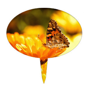 Butterfly on flower cake topper