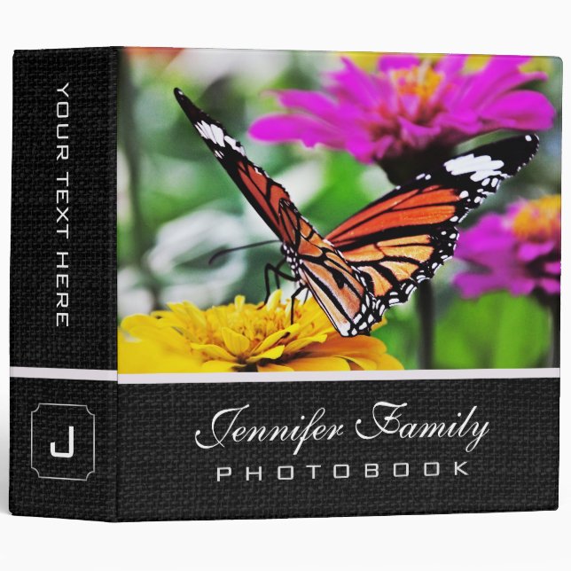 Butterfly on Flower Family Photo Books #3 Binder (Front/Spine)