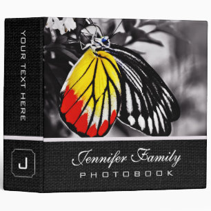 Butterfly on Flower Family Photo Books 3 Ring Binder
