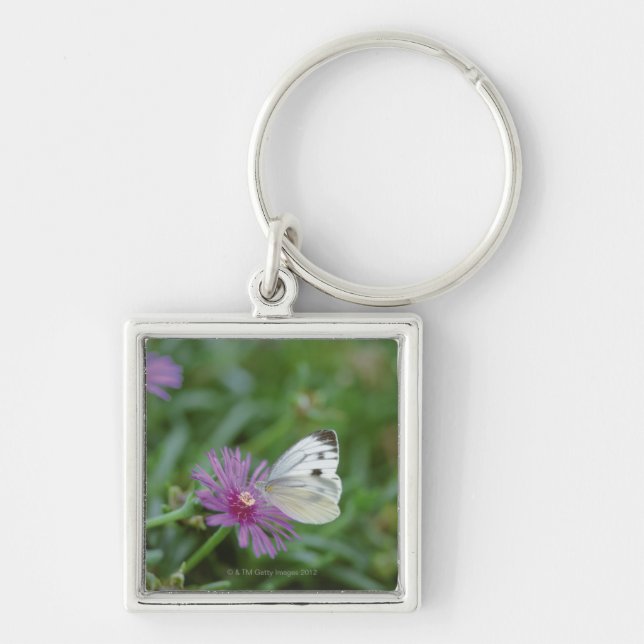 Butterfly on flower keychain (Front)