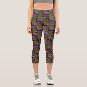 Butterfly On Flower Nature Art     Capri Leggings