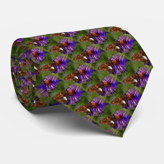 Butterfly On Flower Nature Art    Neck Tie (Rolled)