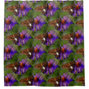 Butterfly On Flower Nature Art Pattern Shower Curtain