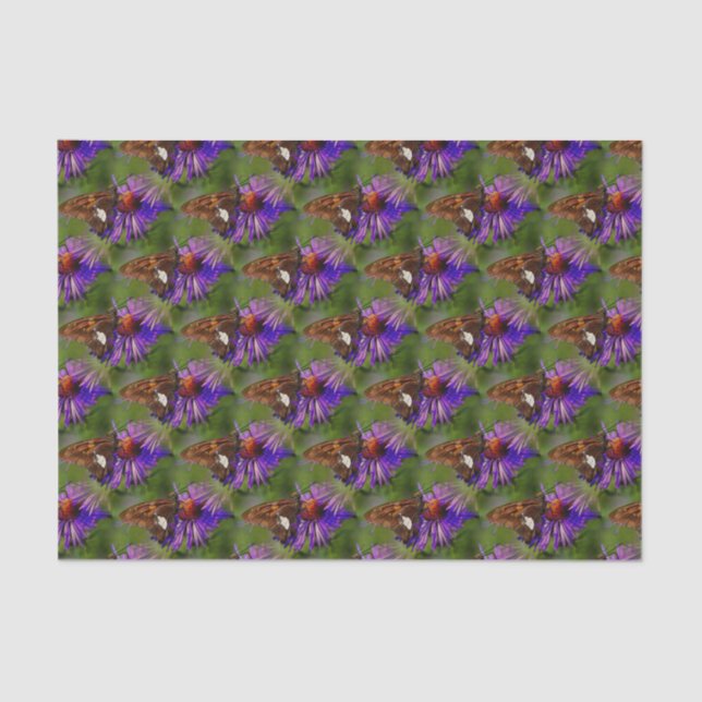 Butterfly On Flower Nature Art Pattern Tissue Paper (Front)
