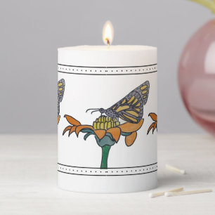 Butterfly on Flower- The Sweet Nectar of Life Pillar Candle