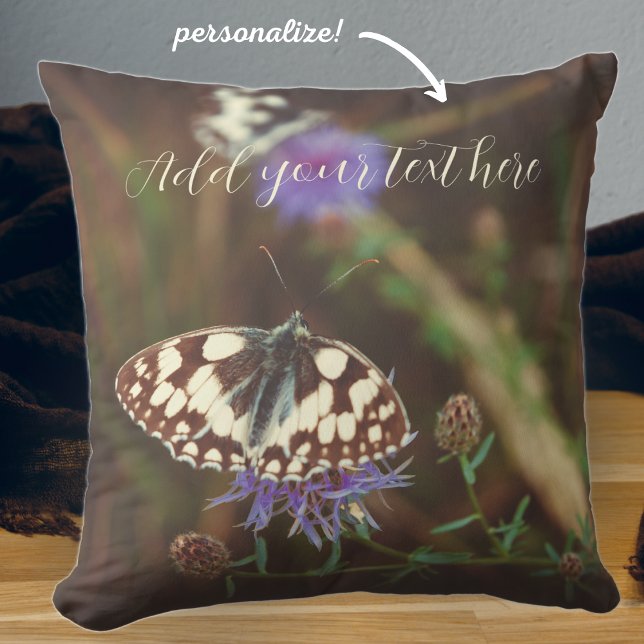 Butterfly on flower throw pillow (Creator Uploaded)