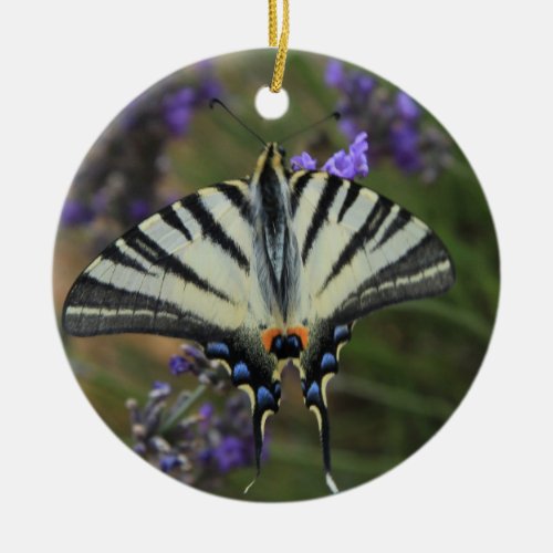 Butterfly on flowering lavender ornament