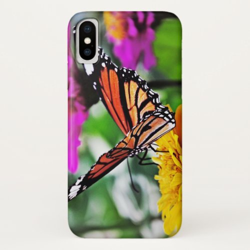 Butterfly on Flowers 2 iPhone X Case