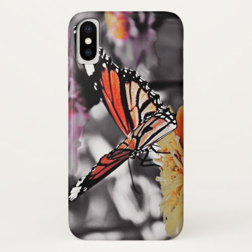 Butterfly on Flowers iPhone X Case