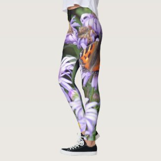 Butterfly On Flowers Leggings