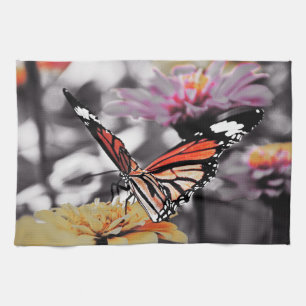 Butterfly on Flowers Towel