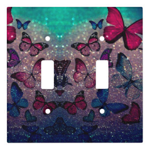 Butterfly on Glitter Light Switch Cover