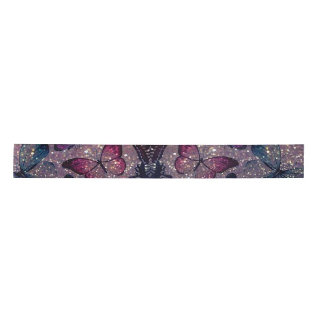 Butterfly on Glitter Satin Ribbon (Front)