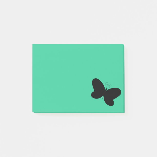 Butterfly on Green Post It Note (Front)
