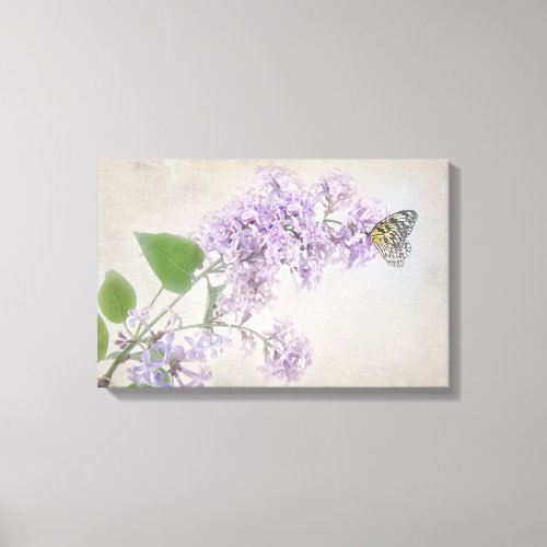 butterfly on lilac blossom canvas print