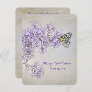 Butterfly on Lilacs Vow Renewal Invitation