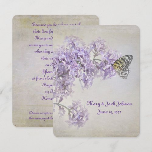 Butterfly on Lilacs Vow Renewal Announcement