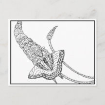 Butterfly on Liliac Postcards - Color It In