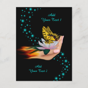 Butterfly on Lotus Bloom Postcard