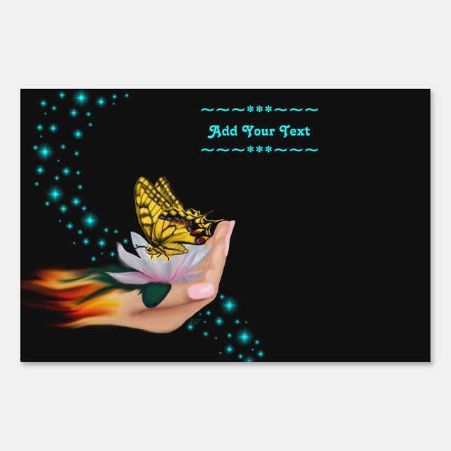 Butterfly on Lotus Bloom Sign (Front)