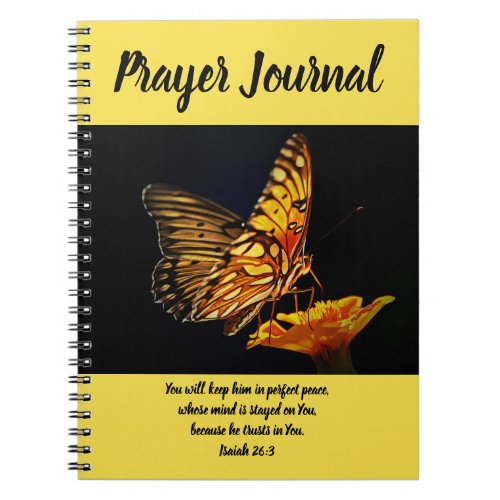 Butterfly On Orange Flower Prayer Journal