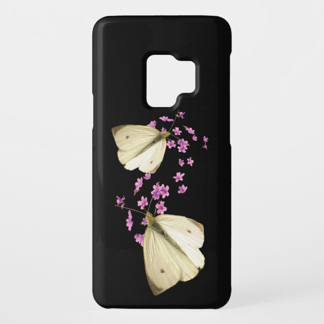Butterfly on Pink Flowers Floral Galaxy S9 Case